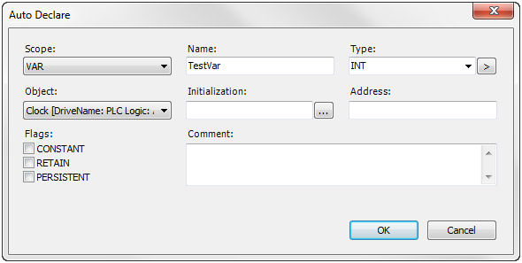 AutoDeclareDialog Box